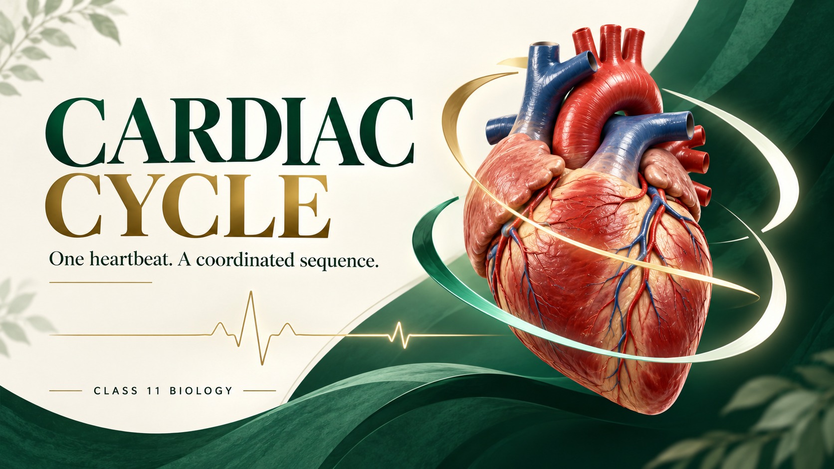Cardiac Cycle, Heart Sounds & Pacemaker | Class 11 Biology — original conceptual cover