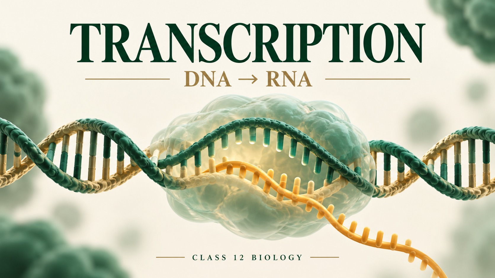 Transcription & mRNA Processing | Class 12 Biology 19.5 — original conceptual cover